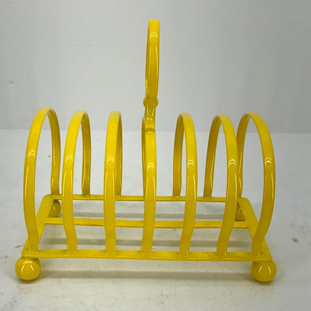 Metal 1920s Sunshine Yellow Silver Plated Letter or Toast Stand For Sale - Image 7 of 9
