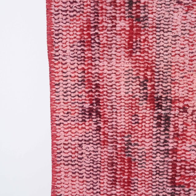 1970s Vintage Turkish Oushak Handmade Wool Cotton Red Area Rug For Sale - Image 4 of 11