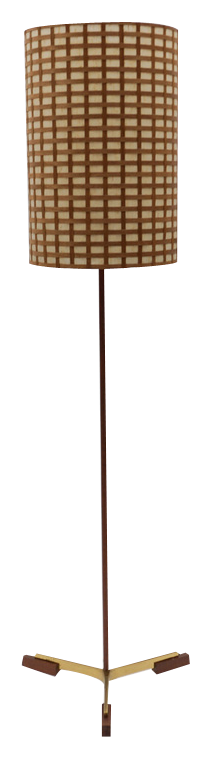 Mid-Century Modern Floor Lamp in Brass and Teak from Temde, Switzerland, 1960s