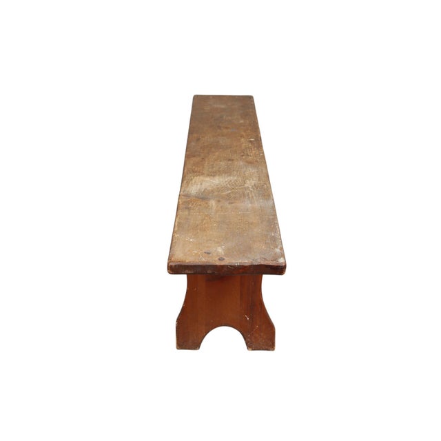 French Late 19th Century Rustic French Pine Bench For Sale - Image 3 of 8