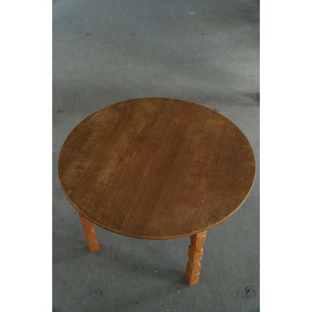 Mid-Century Modern Danish Round Extendable Oak Dining Table, 1960s For Sale - Image 13 of 18