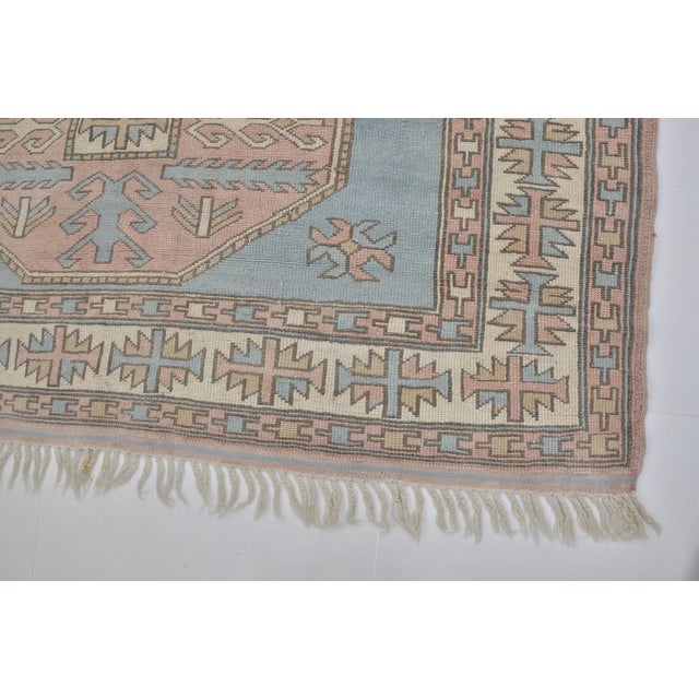 Textile Light Turqouise Vintage Anatolian Carpet For Sale - Image 7 of 10