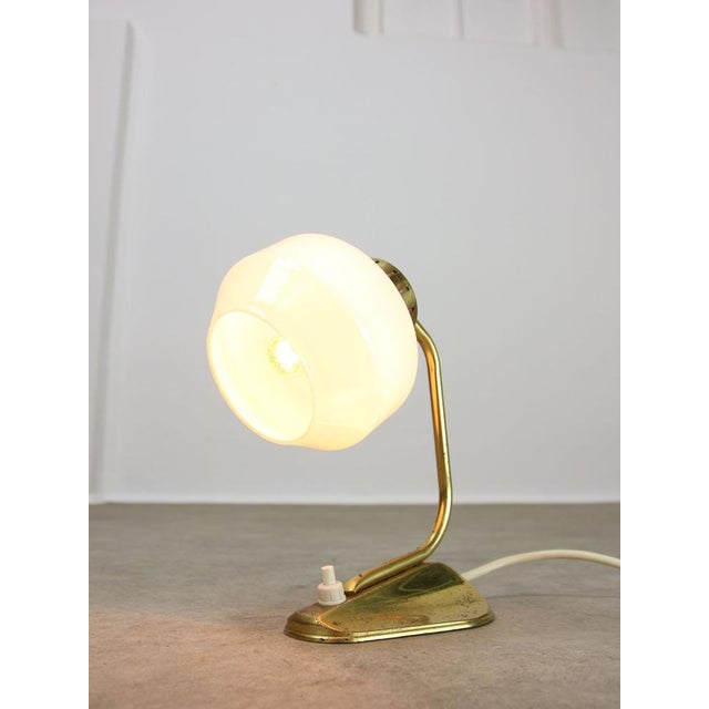Mid-Century Italian Brass and Opaline Table Lamp For Sale - Image 9 of 14
