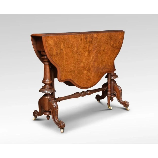 Burr Walnut Sutherland Table For Sale - Image 3 of 6