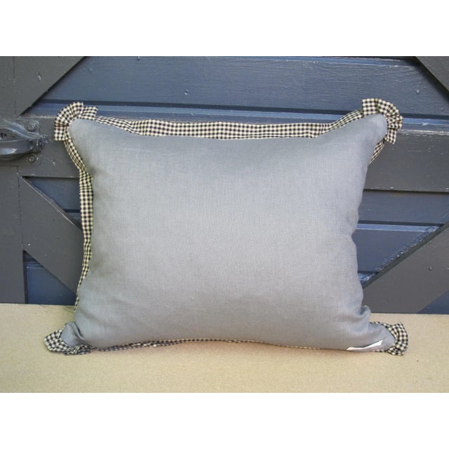 Mary Jane McCarty Designs Blue Pillow Made with Antique Fabric For Sale - Image 4 of 5