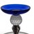 Glass Pairpoint Epns Cobalt Art Glass Tazza With Controlled Bubble Knop For Sale - Image 7 of 13