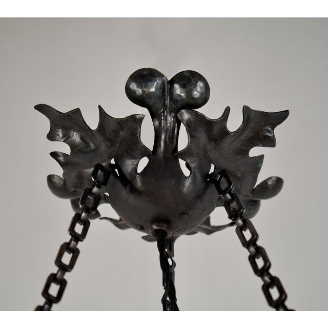 French Art Deco Pendant Light by Le Verre Francais Schneider - 1925 Cameo Chandelier France For Sale - Image 11 of 13