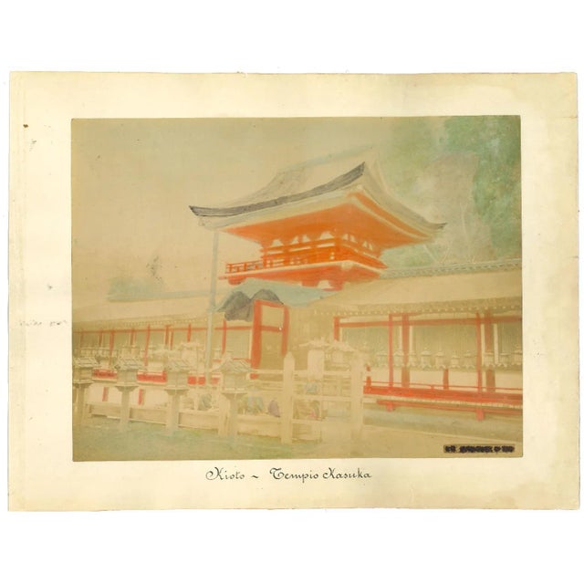 Ancient View of Kyoto is an original vintage albumen print, hand colored, on single cardboard: 26 x 34 cm. Realized...