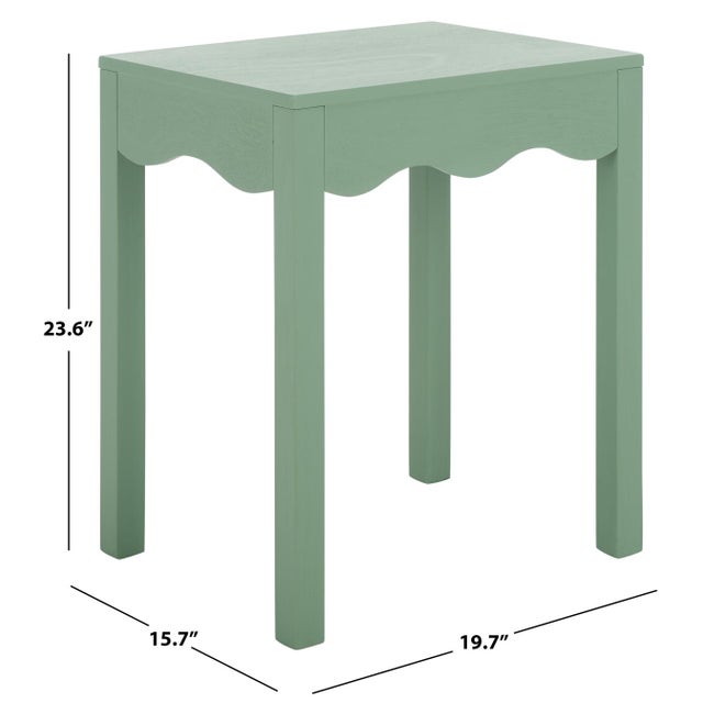 Contemporary Litith Square Wave Accent Table in Sage For Sale - Image 3 of 8