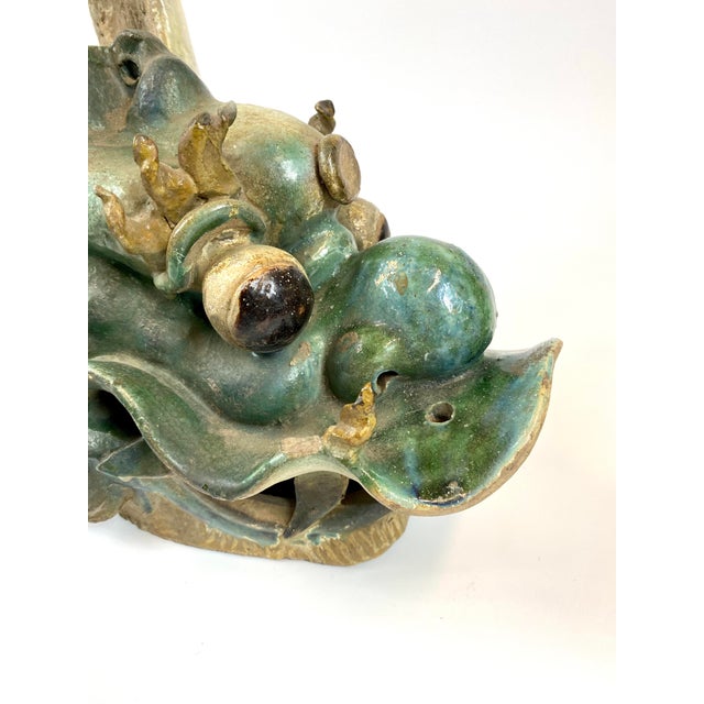 18th Century Dragon Head Roof Tile For Sale In San Francisco - Image 6 of 9