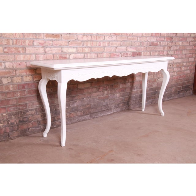 Italian Provincial White Lacquered Console or Sofa Table, Newly