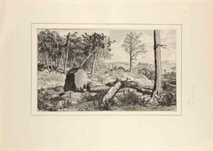 Max Klinger, Opus IV, Simplicius in der Waldeinode, Etching, 1881