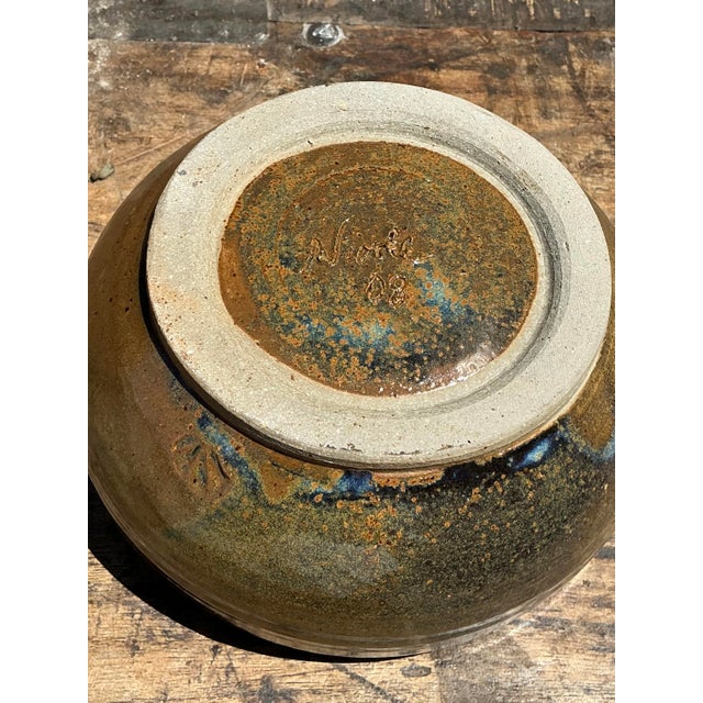 Amber Vintage Original Studio Pottery Bowl For Sale - Image 8 of 12