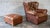 Restoration Hardware Churchill Cigar Leather Luxe Writer's Chair and Ottoman For Sale In Boston - Image 6 of 13