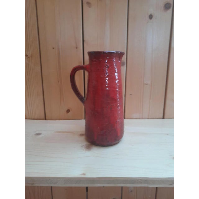 Brutalist Red Vase in Chamotte Clay by Karl Heinz Löffler, 1960s For Sale - Image 11 of 12