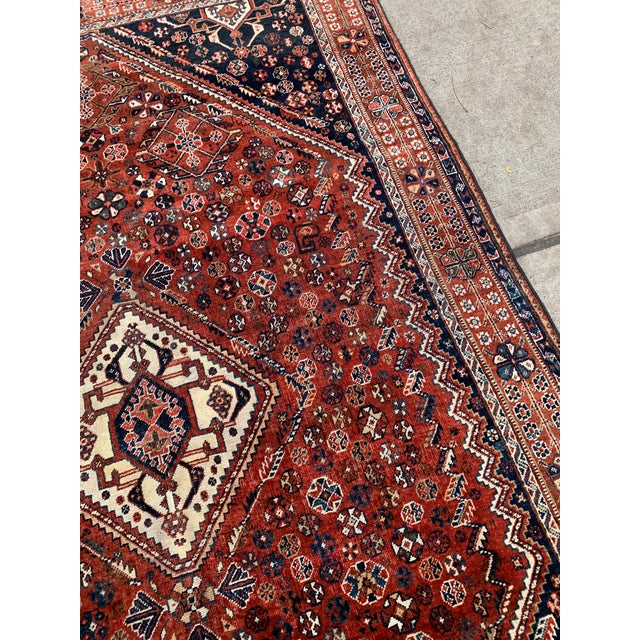 Persian 1900s, Handmade Antique Persian Gashkai Rug 5.3' X 7.11' For Sale - Image 3 of 10