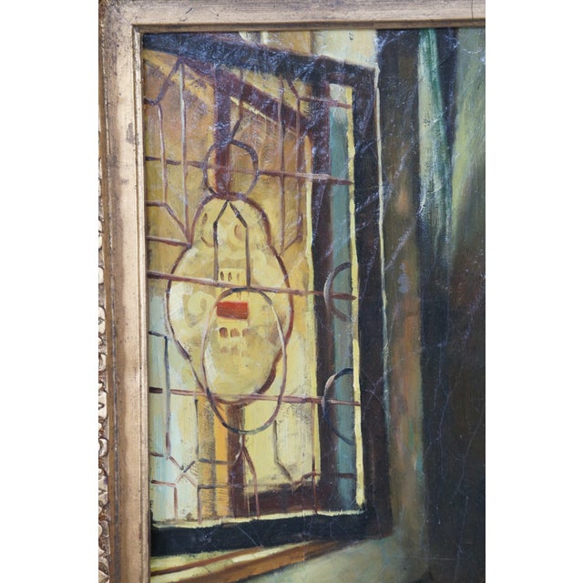 Late 20th Century The Glass of Wine Dutch Oil Painting After Johannes Vermeer Canvas Framed For Sale - Image 6 of 11