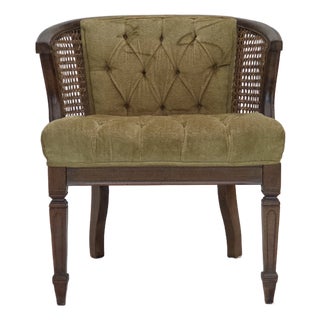 Danish Easy Chair in Velour, Mesh, and Oak, 1950s For Sale