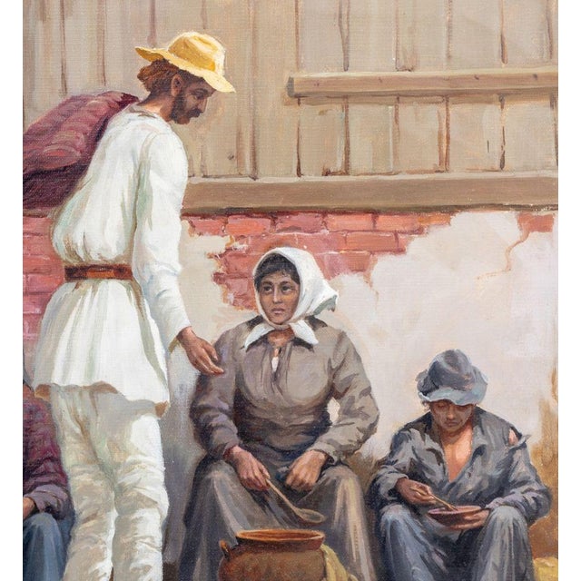 Postmodern Boris Kurlikov the Traveler Oil on Canvas, 1985 For Sale - Image 3 of 6