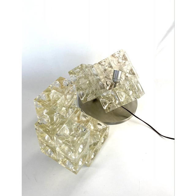 Transparent 1968 Albano Poli "Eclisse" Modernist Sculptural Table Lamp, Poliarte Italy For Sale - Image 8 of 12