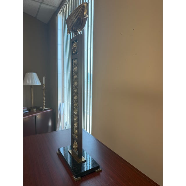 Hand-Cast Ormolu Brass Table Torchère With Marble Base For Sale In New York - Image 6 of 8