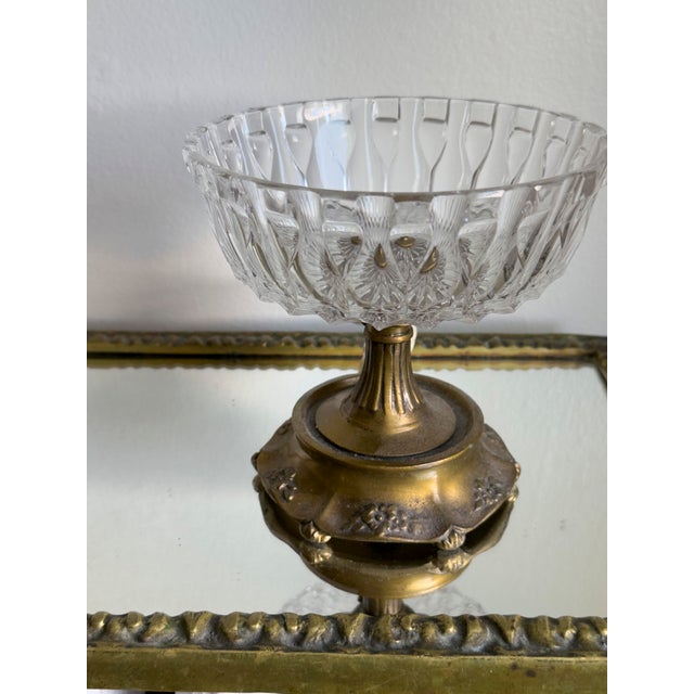 Gold Vintage Hollywood Regency Cherub Glass Compote Candy Dish For Sale - Image 8 of 12