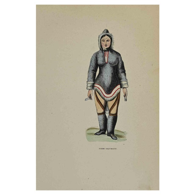 Auguste Wahlen, Femme Esquimaude, Lithograph, 1844 For Sale