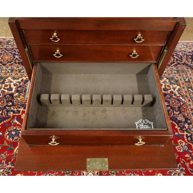 Hickory American Masterpiece Collection Queen Anne Burl Walnut Silver Chest For Sale - Image 14 of 15