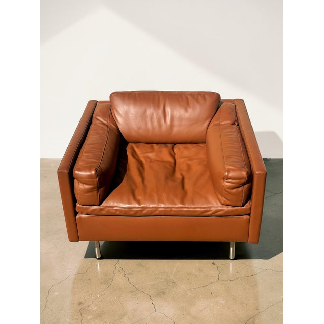 Early 21st Century Herman Miller Leather Bolster Club Chair For Sale - Image 5 of 12