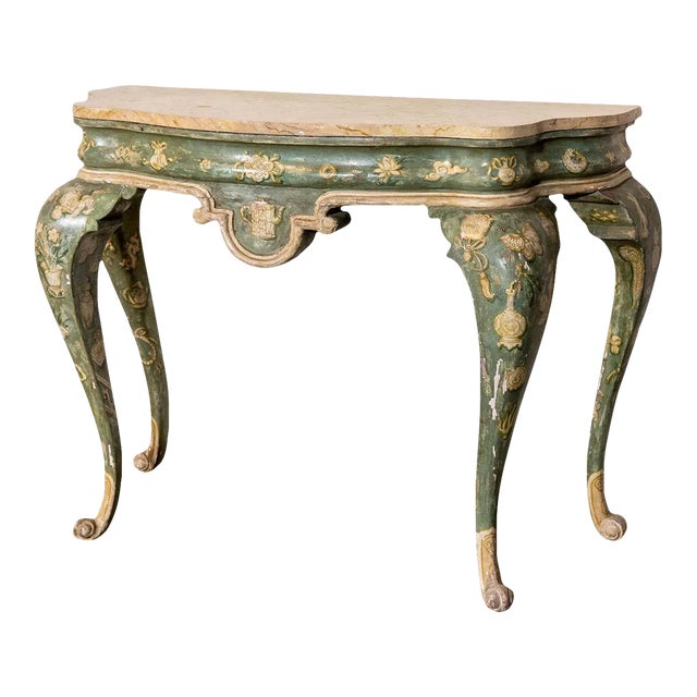 Mid 20th Century Vintage Mario Buatta Style Demilune For Sale