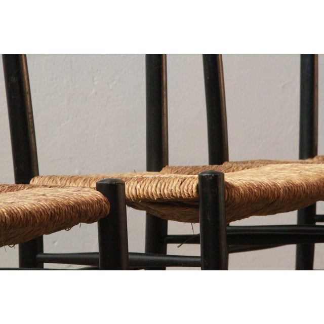 Italian Papercord Dining Chairs, 1950s, Set of 4 For Sale - Image 15 of 18