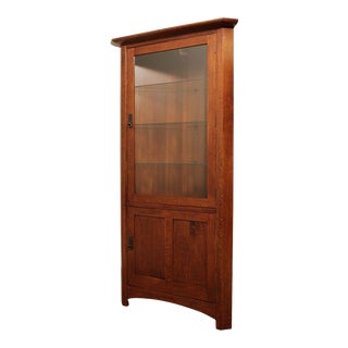 Stickley Mission Collection Oak Corner Cabinet For Sale