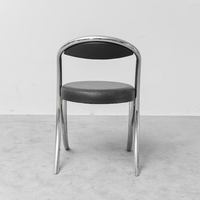 1970s Chairs in Eco-Leather in the Style of Giotto Stoppino, 1970s, Set of 6 For Sale - Image 5 of 12