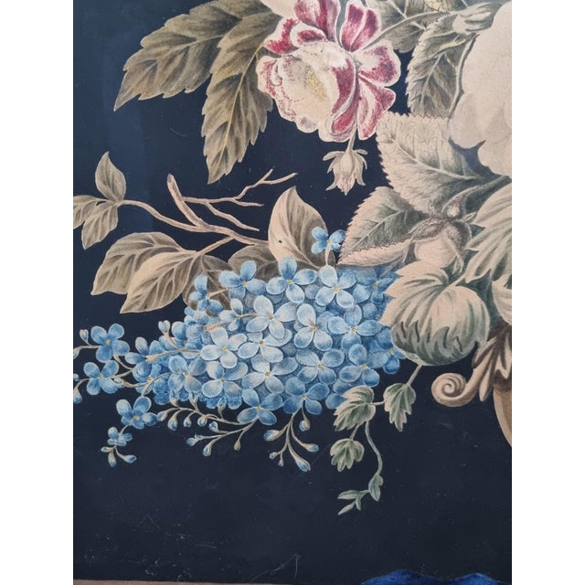 Beige F. M. de Spaen née de Bylandt, Dutch Neoclassical Floral Still Lifes, 1809, Watercolor & Gouache, Set of 2 For Sale - Image 8 of 13