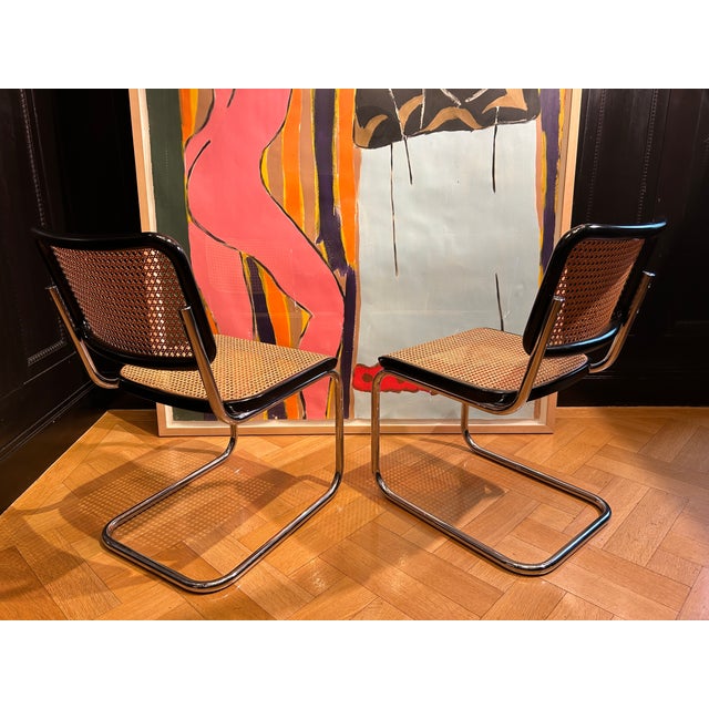 S32 Cantilever Chairs by Marcel Breuer for Thonet, 1980s, Set of 2 For Sale - Image 9 of 10