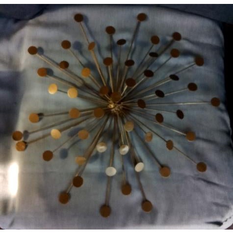 Mid 20th Century Vintage Starburst Gold Tone Metal Wall Art For Sale - Image 5 of 5