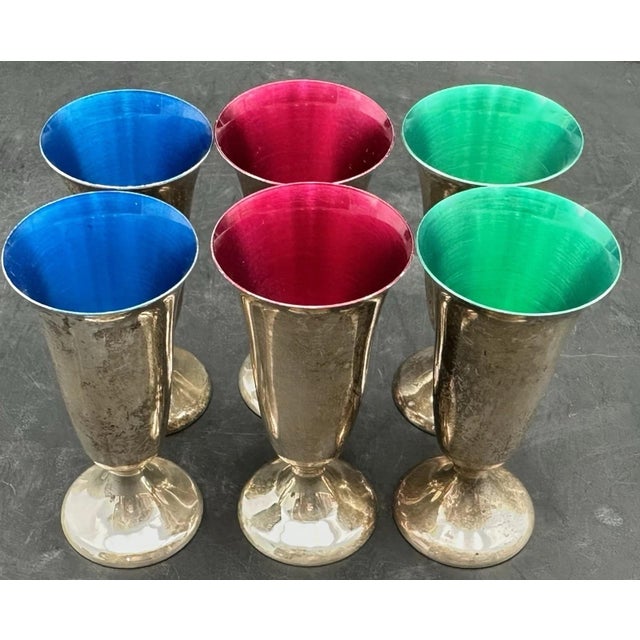Mid 20th Century Gorhan Sterling Silver 951 Cordial Shot Glasses 124 Grams - Set of 6 For Sale - Image 10 of 17