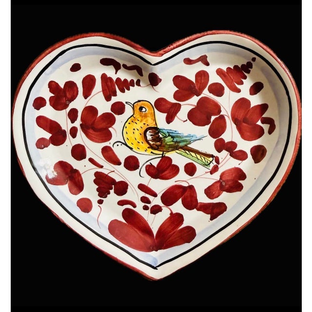 Ceramic Vintage Italian Deruta Majolica Ceramic Heart Shape Plates - Set of 10 For Sale - Image 7 of 12