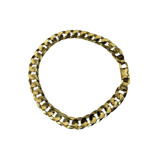 Contemporary Late 20th Century 18 Karat Yellow Gold Curb Link Bracelet For Sale - Image 3 of 7