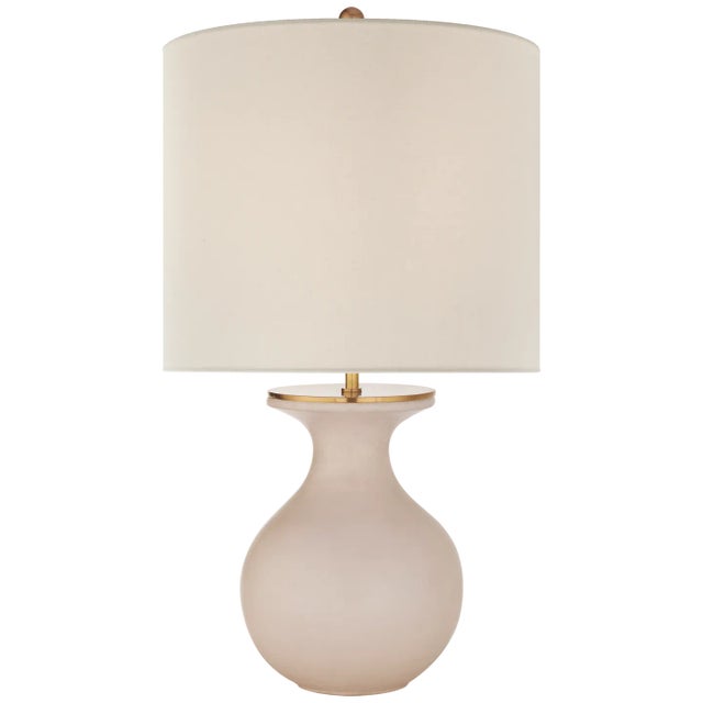 Albie Small Desk Lamp in Blush with Cream Linen Shade Designer: kate spade new york Height: 25.25" Shade Detail: 13.75" x...