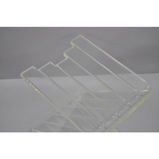 Vintage MidCentury Modern Clear Lucite ZShape Side Table Chairish