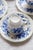 Antique Blue and White Earthenware Cups and Saucers from Sarreguemines, 1980s, Set of 8 For Sale - Image 4 of 7