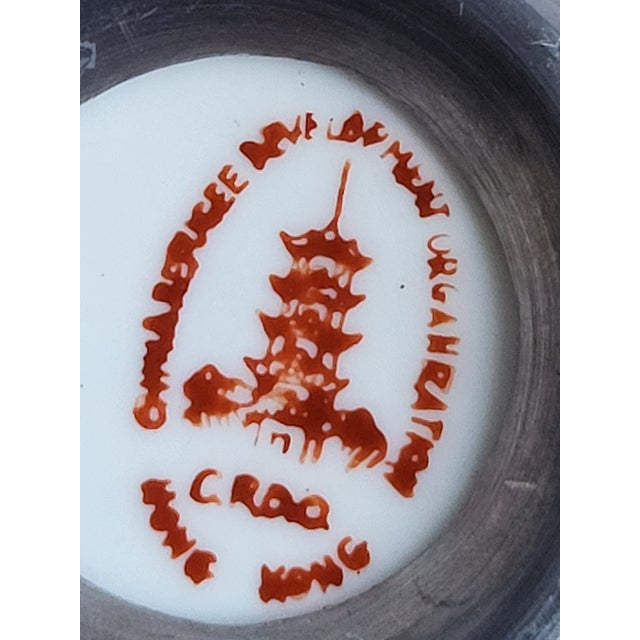 1980s Japanese Porcelain in Pewter Bowl For Sale - Image 9 of 12