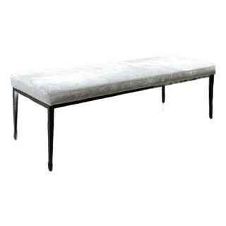 Vintage Bernhardt Upholstered Metal Frame Bench For Sale