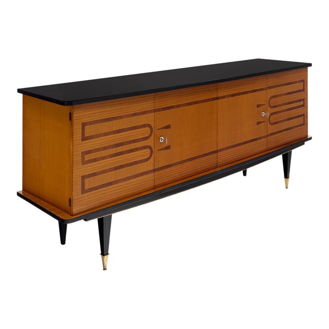 Mid-Century Modern Period Mid-Century Modern Buffet, French, Rosewood, 1950s For Sale - Image 3 of 9