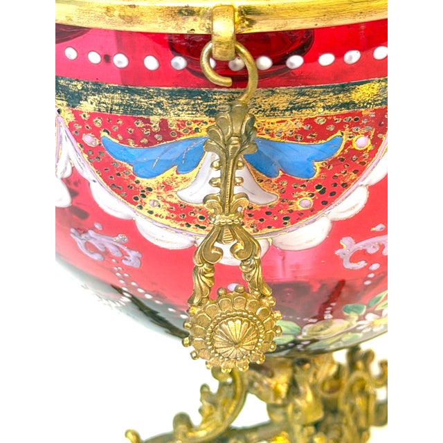 Late 19th Century 1880s Magnificent Moser Cranberry Glass Imperial Egg-Form Tantalus Service For Sale - Image 5 of 18