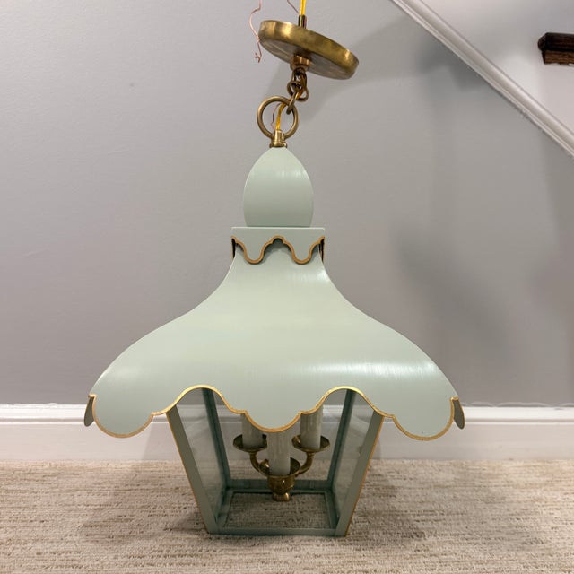 Contemporary Custom Colleen & Company Tole Tent Lantern For Sale - Image 3 of 8