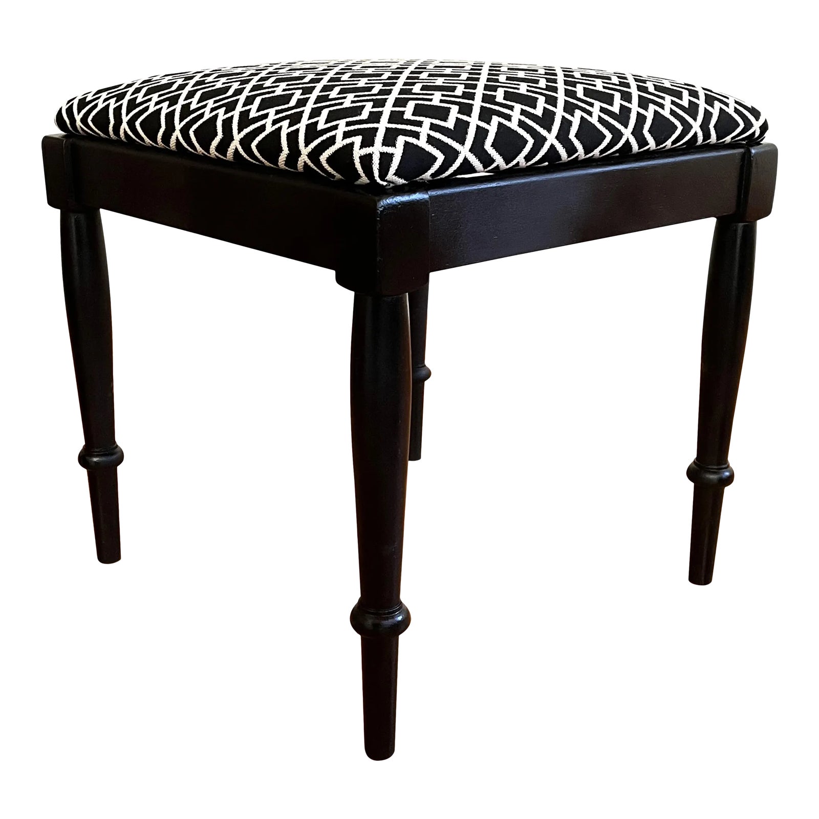 Contemporary Black and White Upholstered Bench Chairish