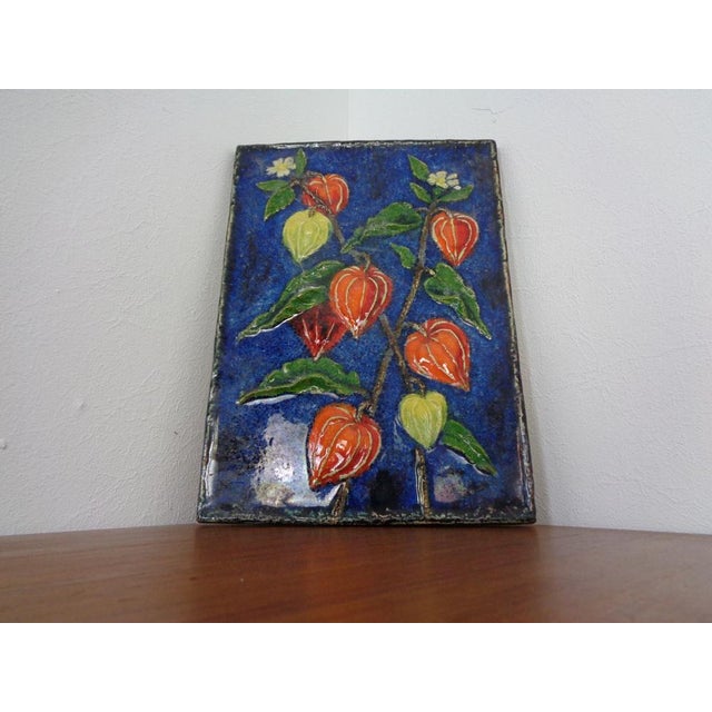 Glazed Ceramic Wall Panels with Flowers by Werner Meschede for Karlsruher Majolika, 1960s, Set of 2 For Sale - Image 12 of 18