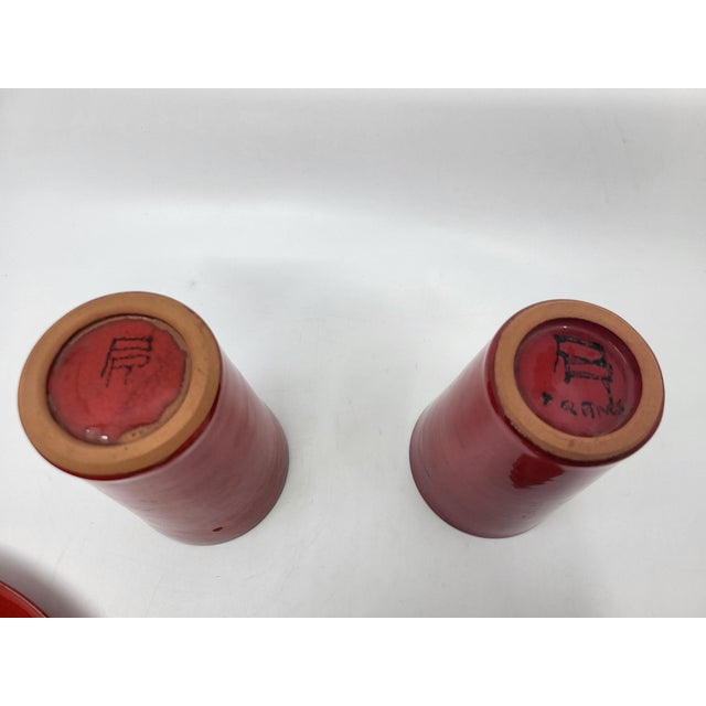 Red Ceramic Set by Robert Picault for Vallauris, France, 1950, Set of 4 For Sale - Image 13 of 18